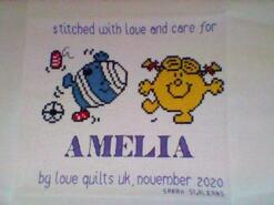 Cross stitch square for Amelia R's quilt