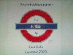Cross stitch square for Kabir G's quilt