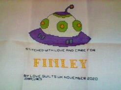 Cross stitch square for Finley M's quilt