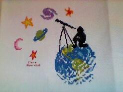 Cross stitch square for Finley M's quilt