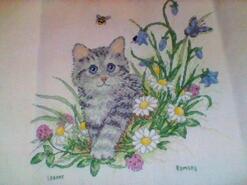 Cross stitch square for Leoni D's quilt