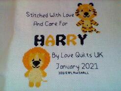Cross stitch square for Harry P's quilt