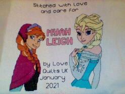 Cross stitch square for Myah-Leigh's quilt