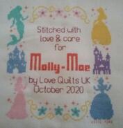 Cross stitch square for Molly-Mae's quilt