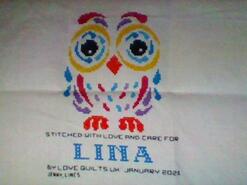 Cross stitch square for Lina S's quilt