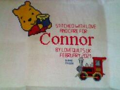 Cross stitch square for Connor R's quilt