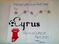 Cross stitch square for Cyrus B's quilt