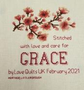 Cross stitch square for Grace B's quilt