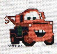 Cross stitch square for Owain's quilt