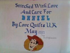 Cross stitch square for Daniel B's quilt