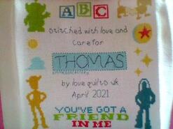 Cross stitch square for Thomas S's quilt