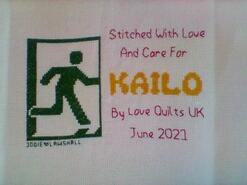 Cross stitch square for Kailo W's quilt