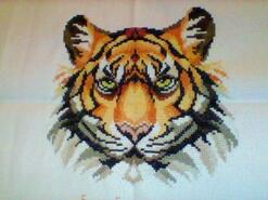Cross stitch square for Rowan I's quilt