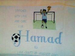 Cross stitch square for Hamad M's quilt
