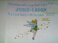 Cross stitch square for Jodie-Leigh's quilt