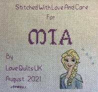 Cross stitch square for Mia S's quilt