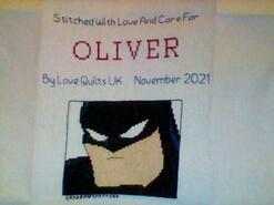 Cross stitch square for Oliver D's quilt
