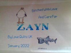 Cross stitch square for Zayn's quilt