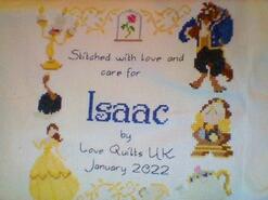 Cross stitch square for Isaac M's quilt