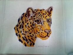 Cross stitch square for Vinnie M's quilt