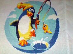 Cross stitch square for Vinnie M's quilt