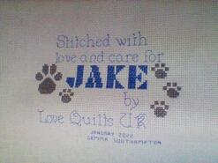 Cross stitch square for Jake B's quilt