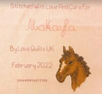 Cross stitch square for Makayla N's quilt