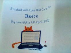 Cross stitch square for Reece's quilt