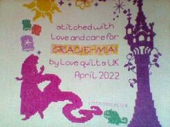 Cross stitch square for Gracie-Mai P's quilt