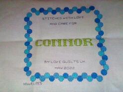 Cross stitch square for Connor S's quilt