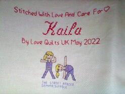 Cross stitch square for Kaila M's quilt