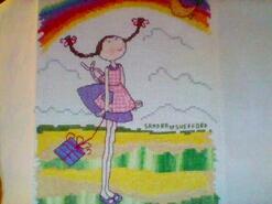 Cross stitch square for Harlow D's quilt