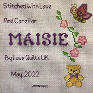 Cross stitch square for Maisie's quilt