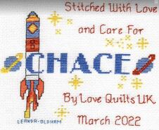 Cross stitch square for Chace B's quilt