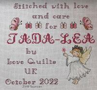 Cross stitch square for Jada-Lea's quilt