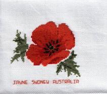 Cross stitch square for Antonia's quilt
