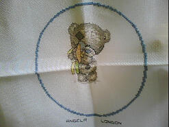 Cross stitch square for River's quilt