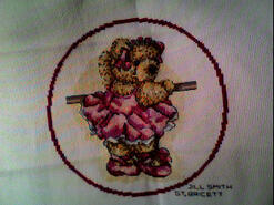 Cross stitch square for River's quilt