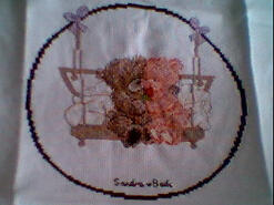 Cross stitch square for River's quilt