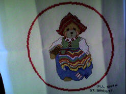 Cross stitch square for River's quilt