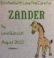 Cross stitch square for Zander's quilt