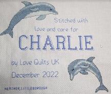 Cross stitch square for Charlie M's quilt