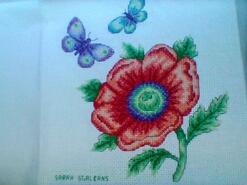 Cross stitch square for Amelia T's quilt