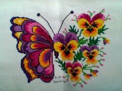 Cross stitch square for Amelia T's quilt
