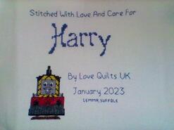 Cross stitch square for Harry S's quilt