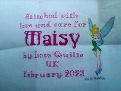 Cross stitch square for Maisy G's quilt