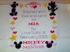Cross stitch square for Mia M's quilt