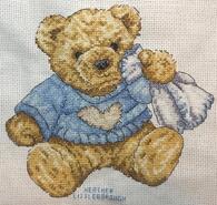 Cross stitch square for Oliver J's quilt