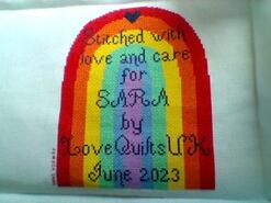 Cross stitch square for Sara G's quilt