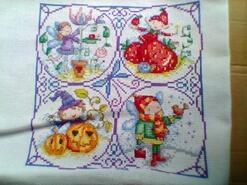 Cross stitch square for Aubree-Blossom's quilt
